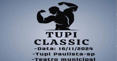 Tupi Paulista – Tupi Classic – Campeonato de Fisiculturismo neste dia 16 de Novembro no Teatro Municipal