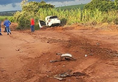 Taciba – Carro cai em Ribanceira na Rodovia SP- 483