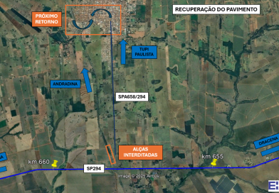 Tupi Paulista – Obras interditam alças de acesso entre SP 294 e SP 563