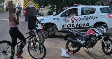 Dracena – Atropelamento com moto deixa três feridos sendo uma criança