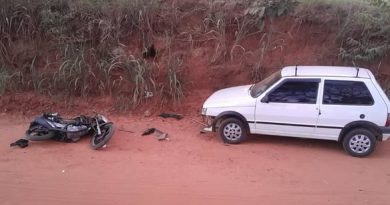 Dracena – Acidente em vicinal entre carro e moto deixa duas pessoas feridas