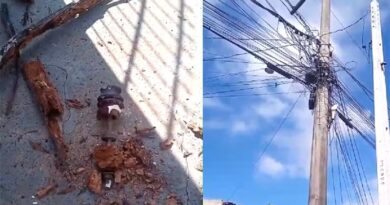 Promissão – Uma mulher sofreu uma descarga elétrica enquanto varria a calçada