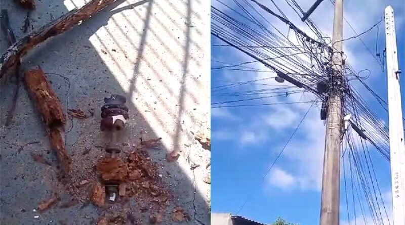 Promissão – Uma mulher sofreu uma descarga elétrica enquanto varria a calçada